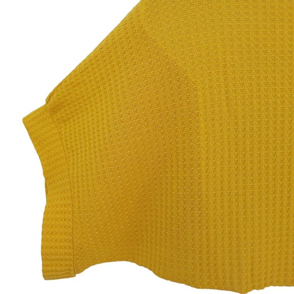 Umgee USA Pullover Tie Waist Waffle Knit Top Womens S Short Sleeve V Neck NEW - Picture 9 of 12